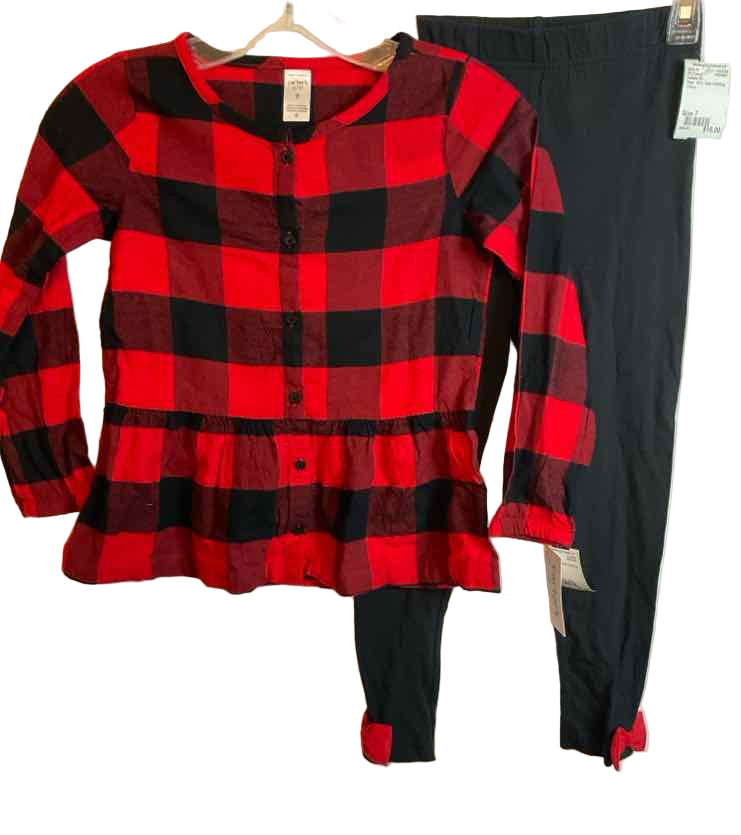 Carters (C) Plaid Youth Size 7 2PCCasual