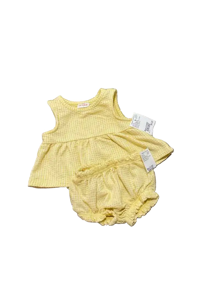 Cat and Jack (D) White Yellow Infant Size 0-3 MO Girl's 2PC Casual