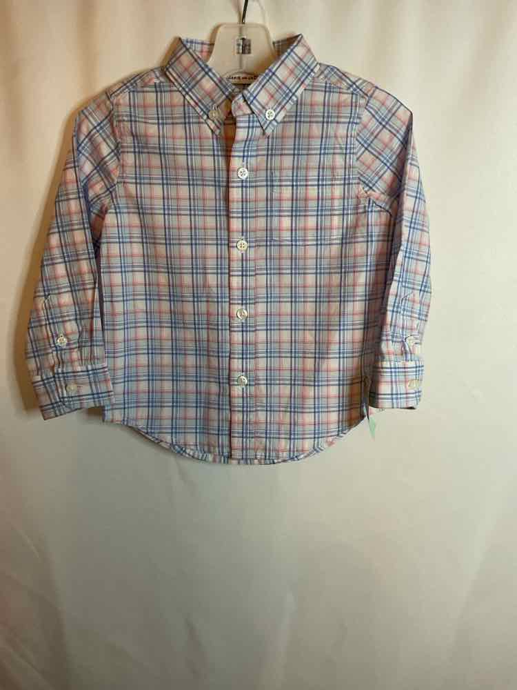 Janie and Jack (A) Blue Plaid Infant Size 18-24 MO ButtondownLS
