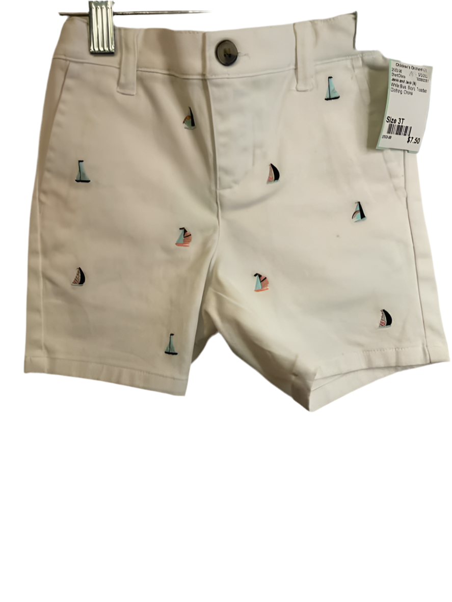 Janie and Jack (A) White Blue Toddler Size 3T ShortChino