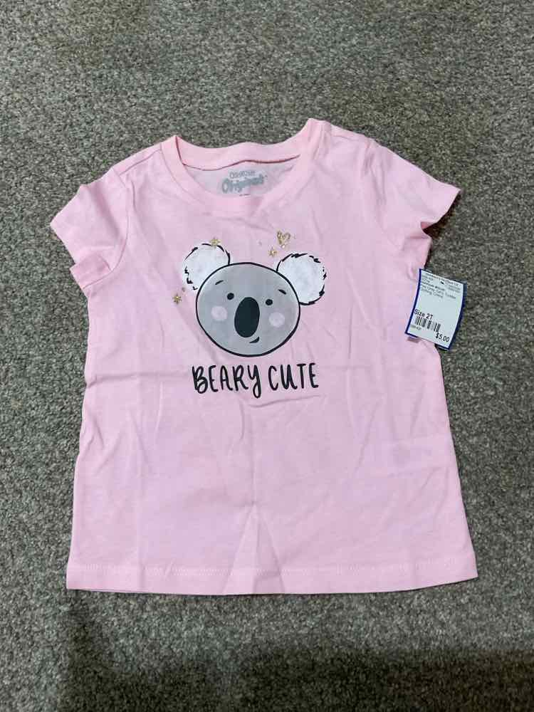 OshKosh BGosh Pink Gray Toddler Size 2T Girl's SSTop