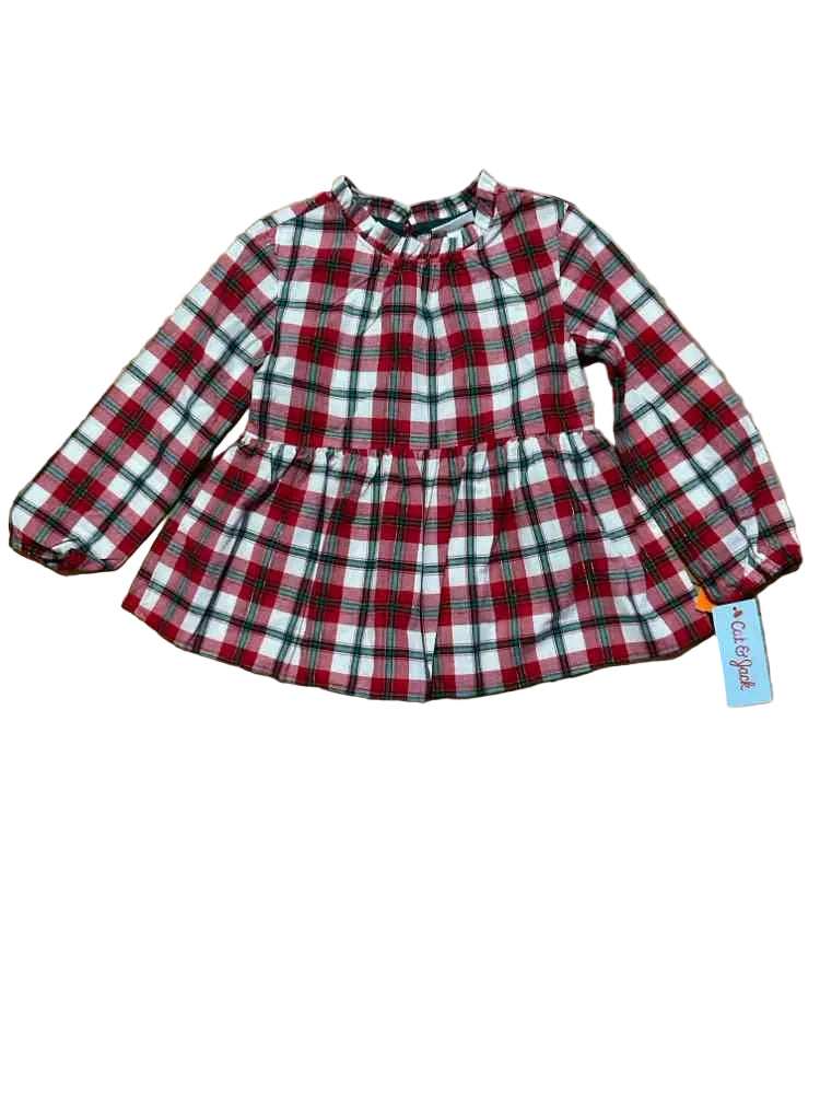 Cat and Jack (D) Plaid Toddler Size 5T Girl's LSTop