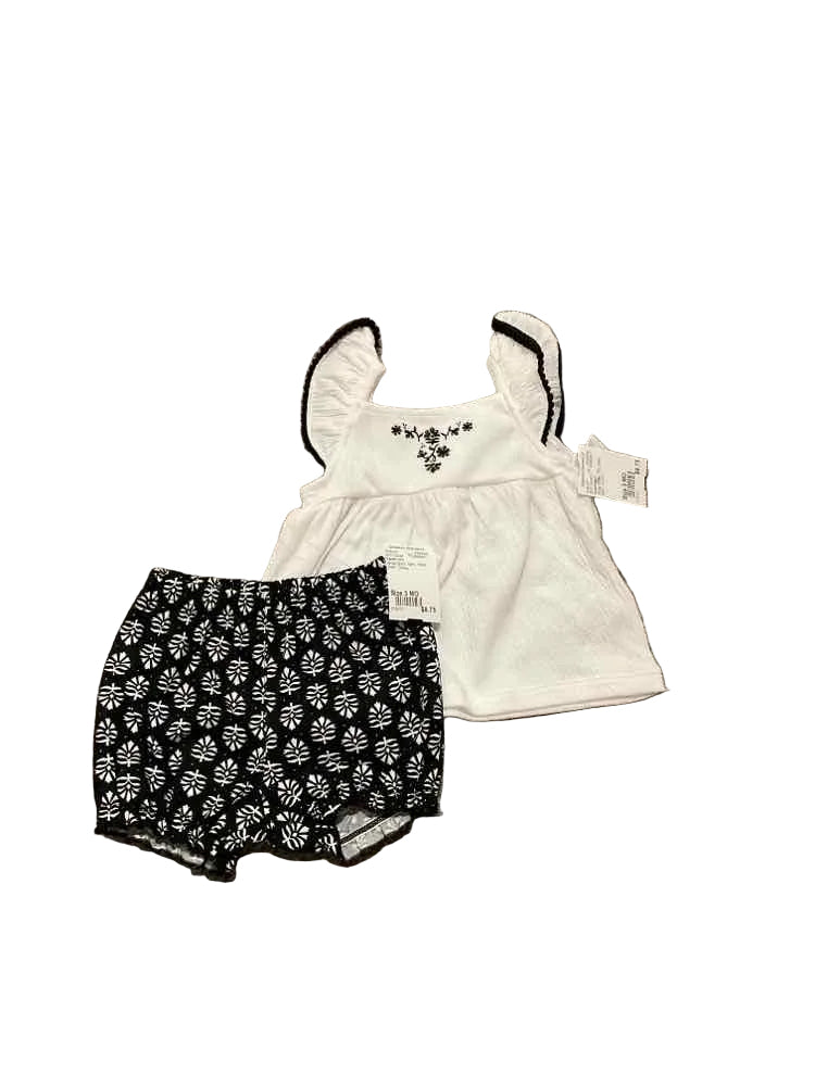 Carters (C) White Black Infant Size 3 MO Girl's 2PC Casual