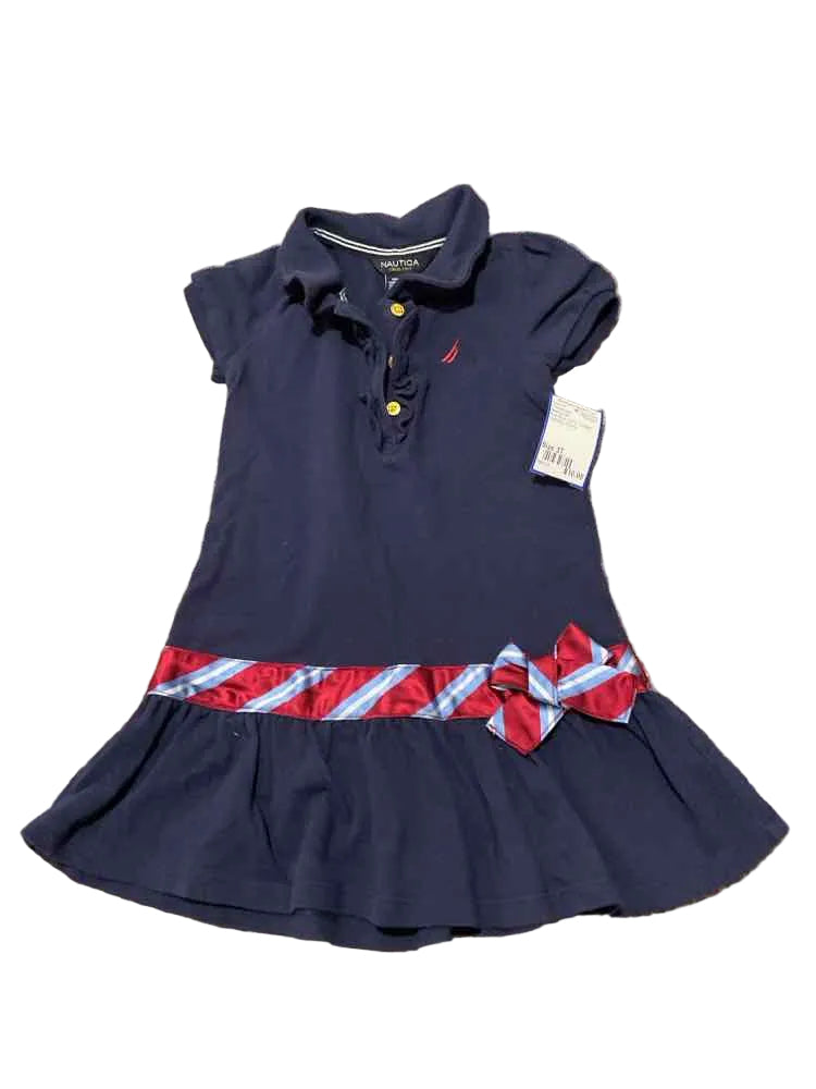 Nautica (B) Red Blue Toddler Size 3T Girl's CasualDress
