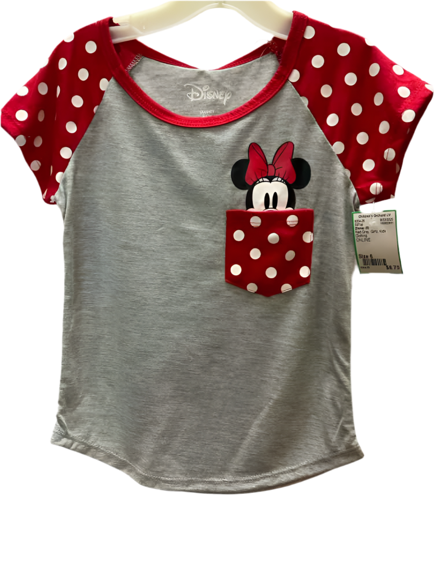 Disney (B) Red Gray Youth Size 6 SSTop