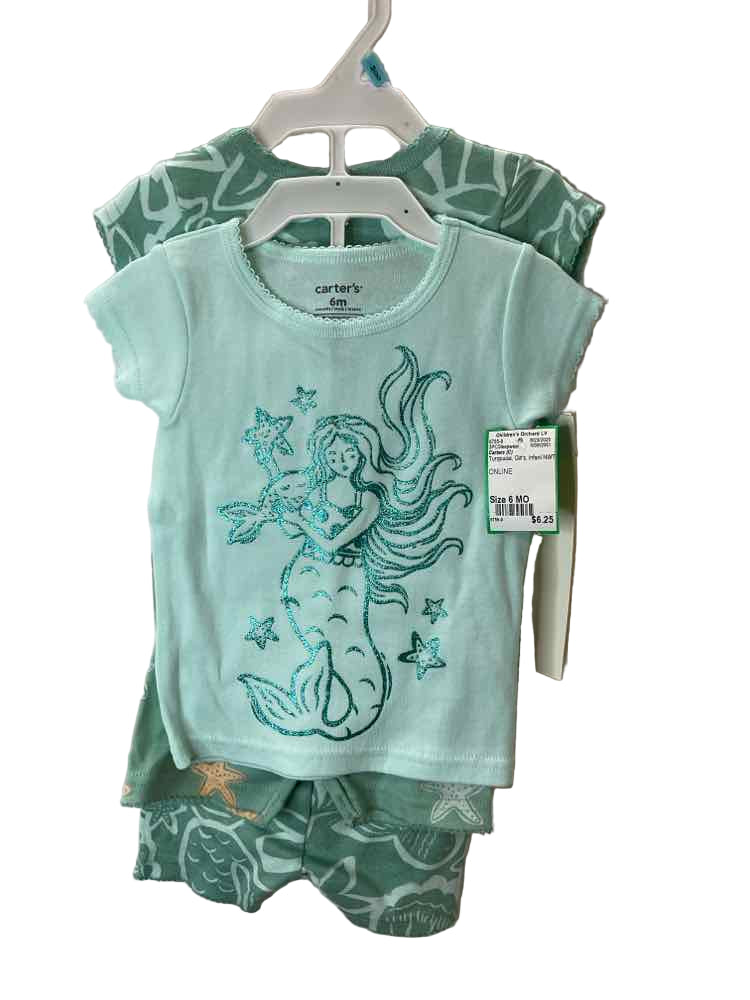 Carters (C) Turqouise Infant Size 6 MO 3PCSleepwear