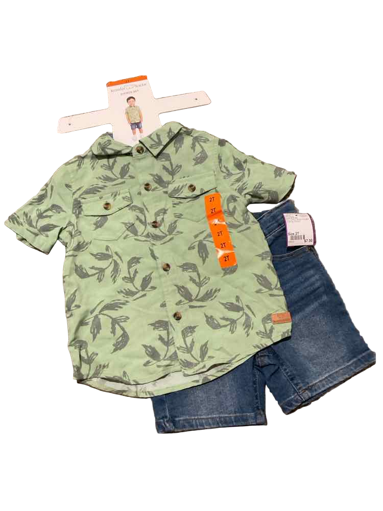 Koala Kids (D) Blue Green Toddler Size 2T Boy's 2PCCasual
