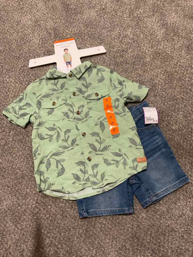 Koala Kids (D) Blue Green Toddler Size 2T Boy's 2PCCasual