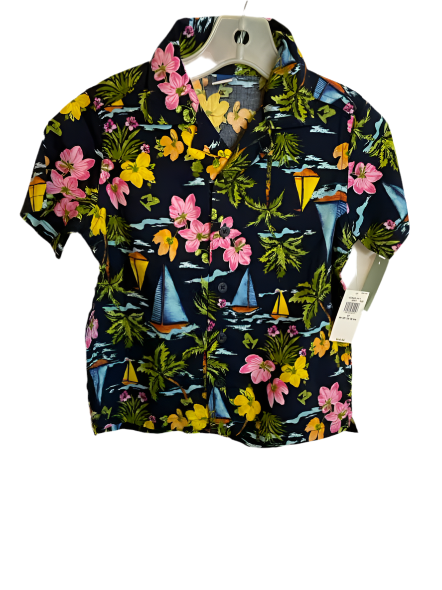 Old Navy (C) Hawaiian Print Toddler Size 3T ButtondownSS
