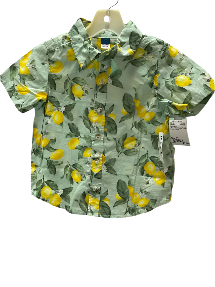 Old Navy (C) Green Yellow Toddler Size 3T ButtondownSS
