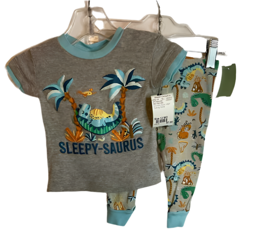 Mon Petit (AA) Dino Print Infant Size 12 MO 2PCSleepwear