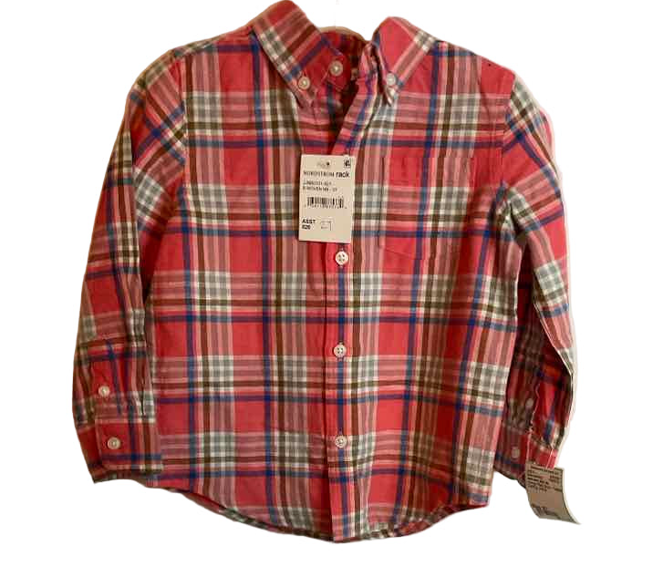 Janie and Jack (A) Orange Plaid Toddler Size 2T ButtondownLS