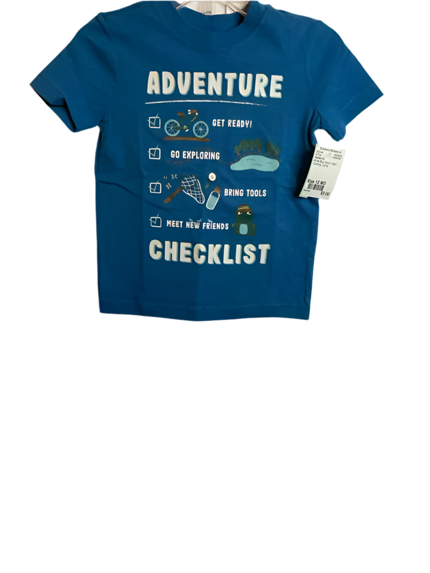 Carters (C) White Blue Infant Size 12 MO SSTop