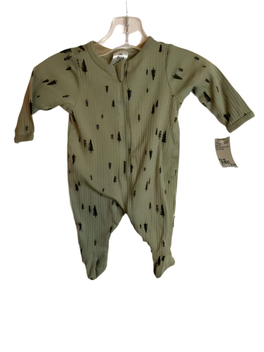 Gerber (D) Green Black Infant Size NB 1PCSleepwear