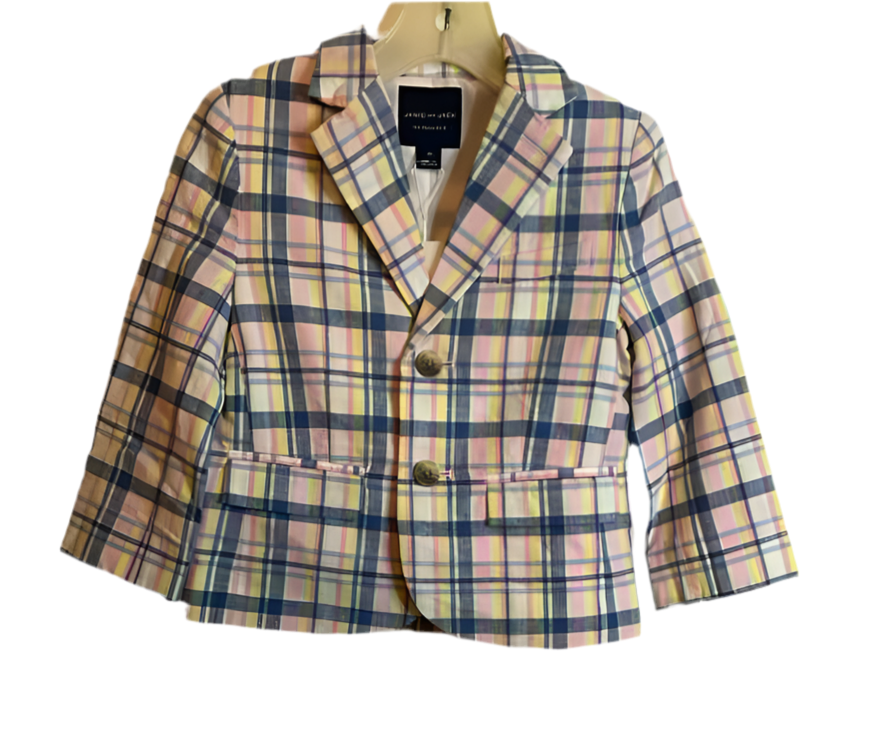 Janie and Jack (A) Blue Plaid Toddler Size 2T Blazer
