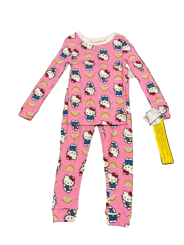 Hello Kitty (D) White Pink Toddler Size 4T Girl's 2PCSleepwear