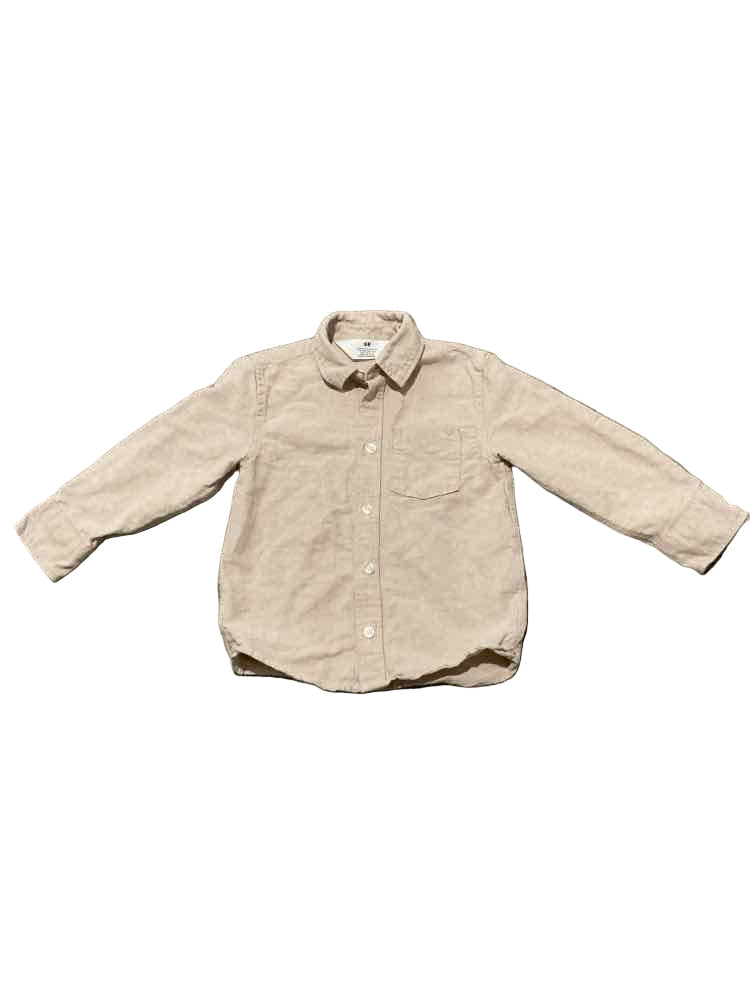 H & M (D) Tan Infant Size 18-24 MO Boy's ButtondownLS