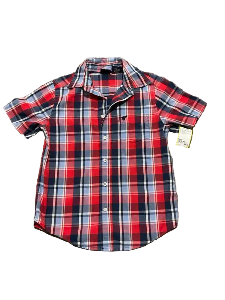 Wrangler (C) Red White Blue Youth Size 8 Boy's ButtondownSS