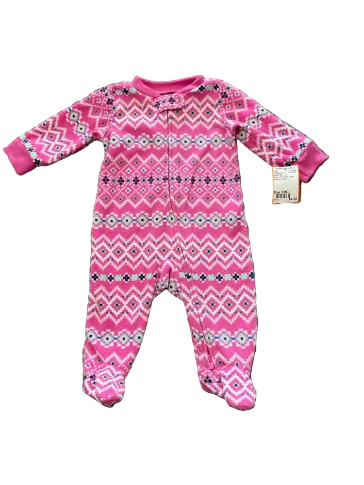 Carters (C) Green Pink Infant Size 3 MO Girl's 1PCSleepwear