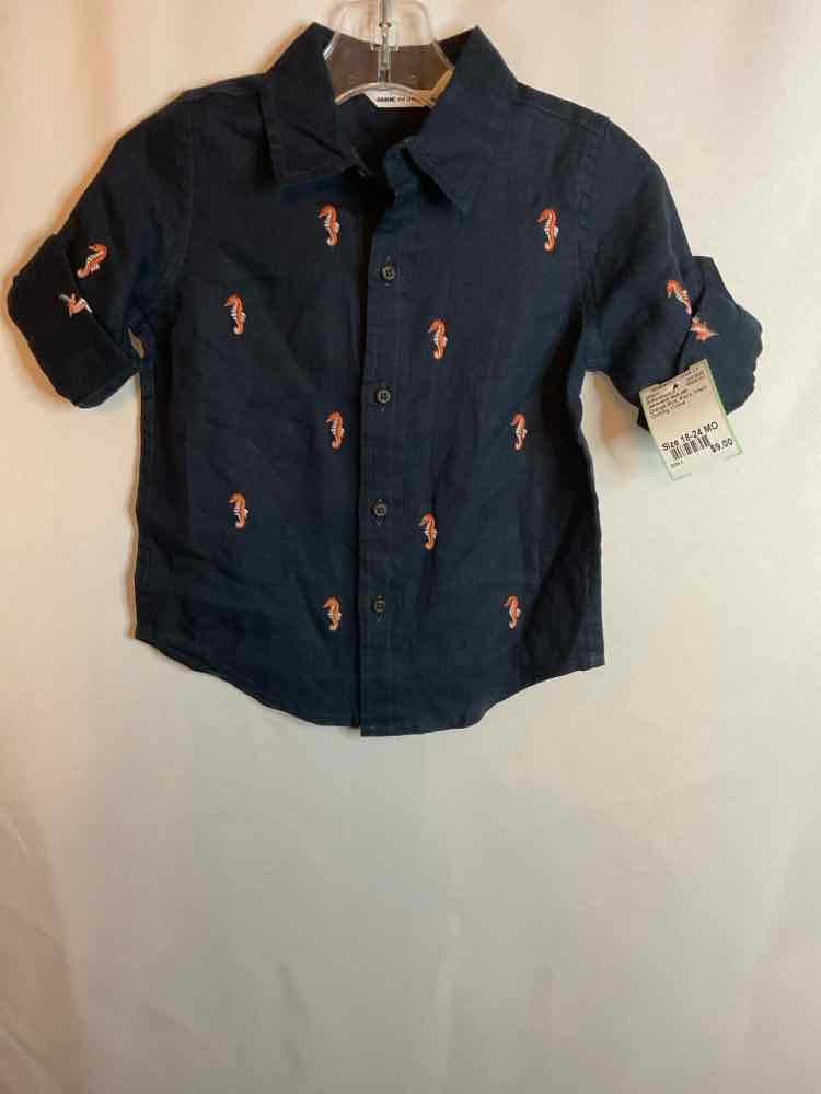 Janie and Jack (A) Orange Blue Infant Size 18-24 MO ButtondownLS