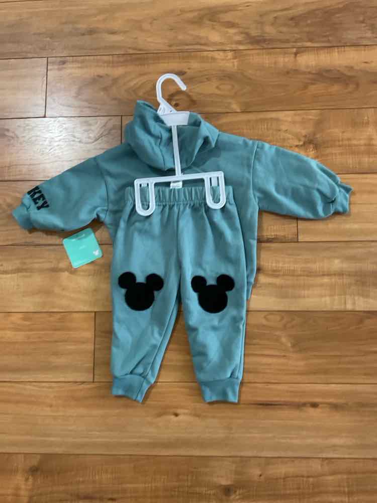 Disney (B) Teal Infant Size 12 MO Boy's 2PC Athletic Pant Suit