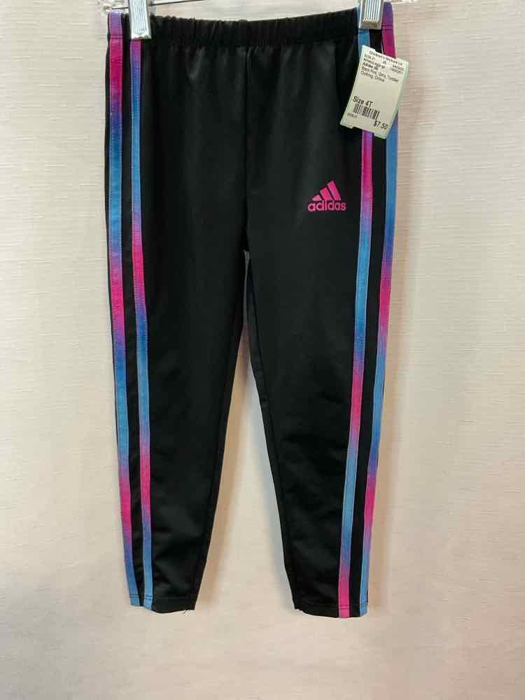 Adidas (B) Black Pink Toddler Size 4T AthleticLeggings