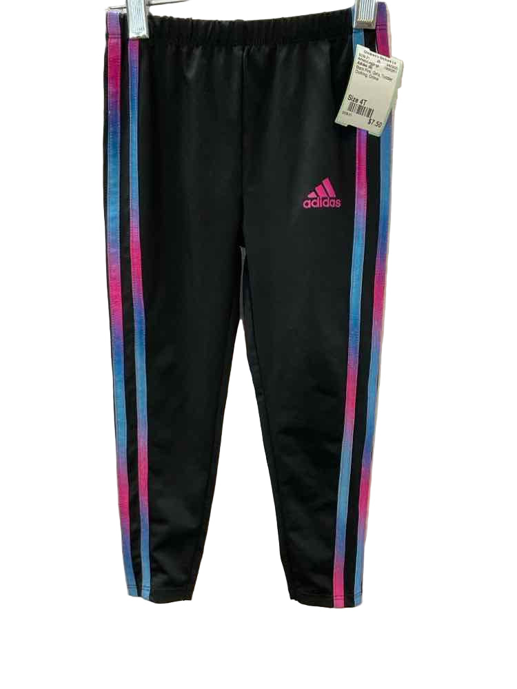 Adidas (B) Black Pink Toddler Size 4T AthleticLeggings