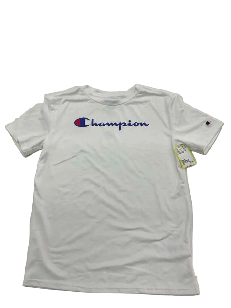 Champion (C) White Blue Youth Size 8 Boy's AthleticTopSS