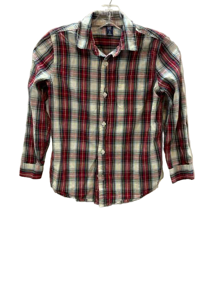 Gap Kids (B) Red Plaid Youth Size 8 ButtondownLS