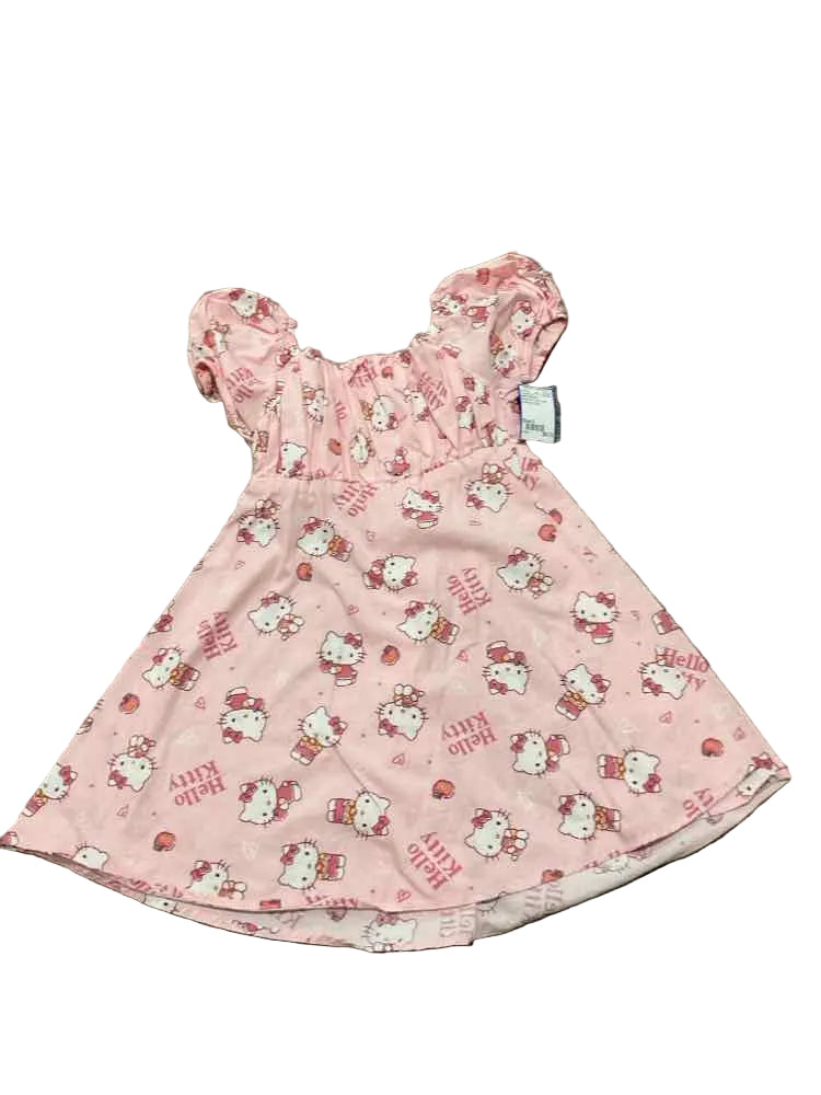 Hello Kitty (D) White Pink Youth Size 6 Girl's CasualDress