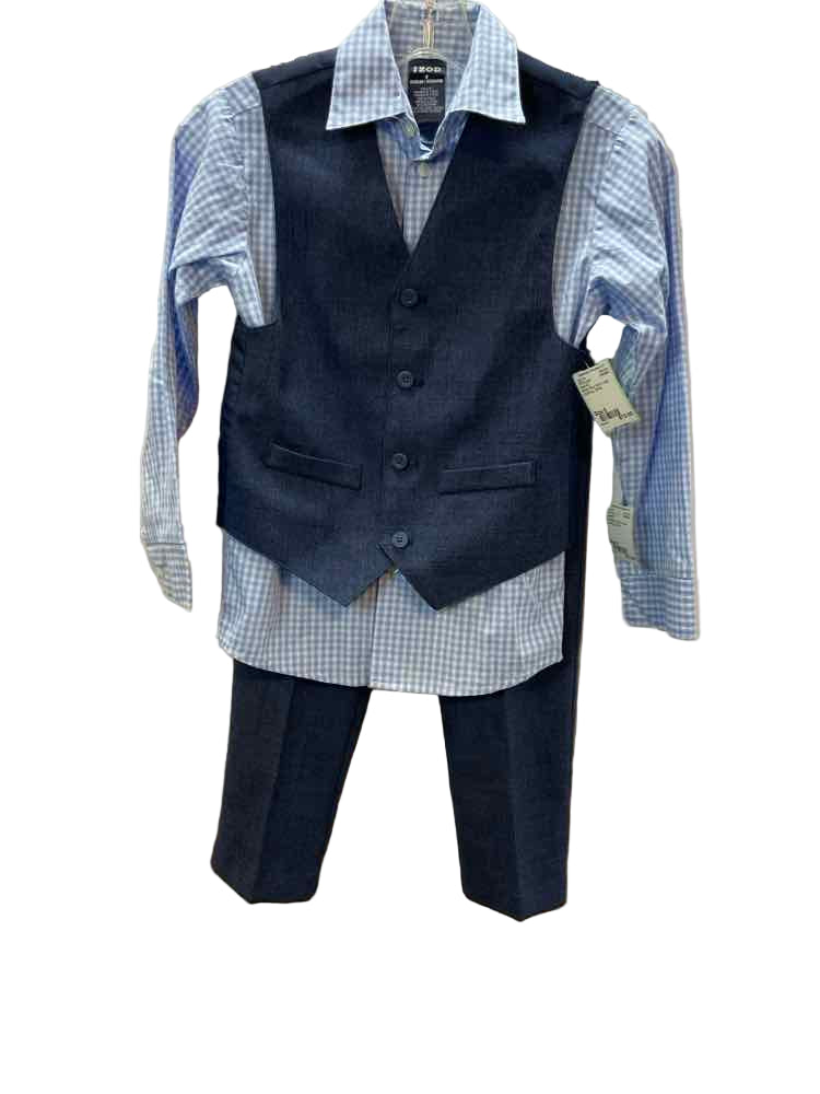 Izod (C) White Blue Youth Size 8 3PCDressy