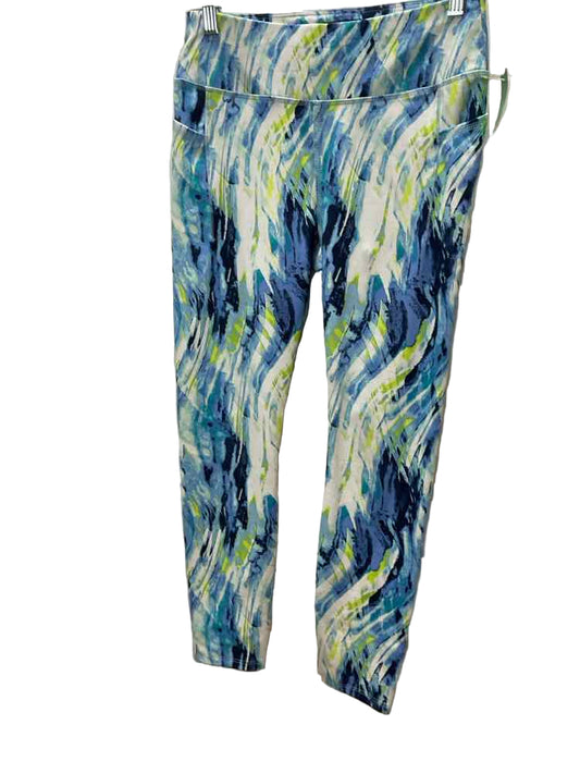 Avia (E) White Blue Youth Size 10-12 AthleticLeggings