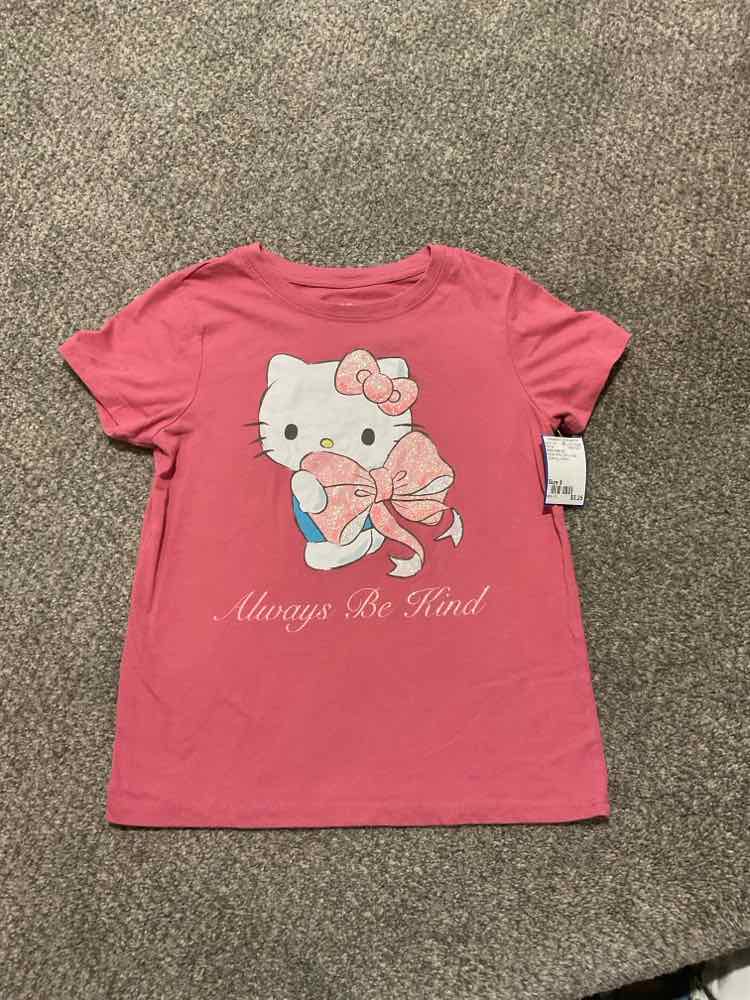 Hello Kitty (D) White Pink Youth Size 8 Girl's SSTop