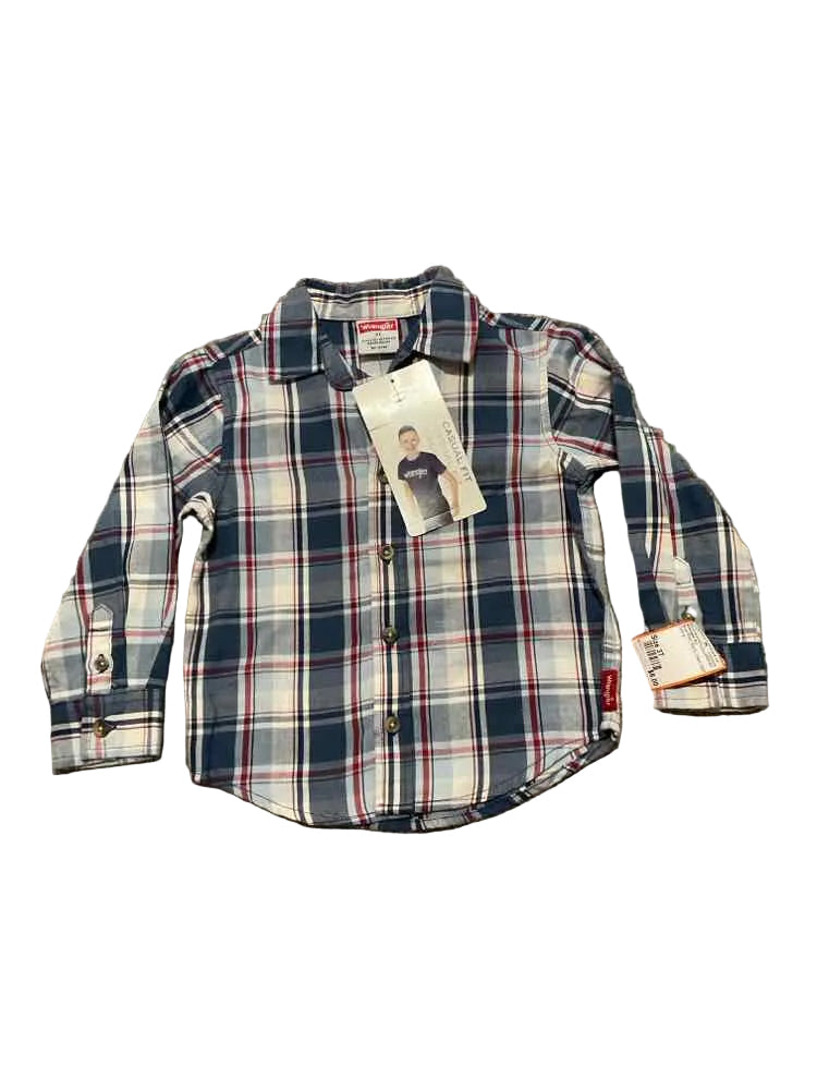 Wrangler (C) Blue Red Toddler Size 3T Boy's ButtondownSS