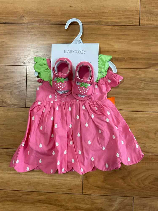 Flapdoodles (C) strawberry print Infant Size 6 MO Girl's PartyDress