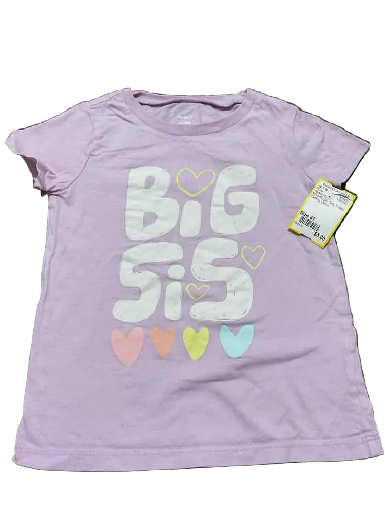Carters (C) White Purple Toddler Size 4T Girl's SSTop