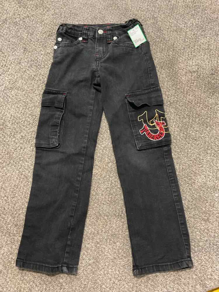 True Religion (A) Red Black Youth Size 8 Boy's Jeans