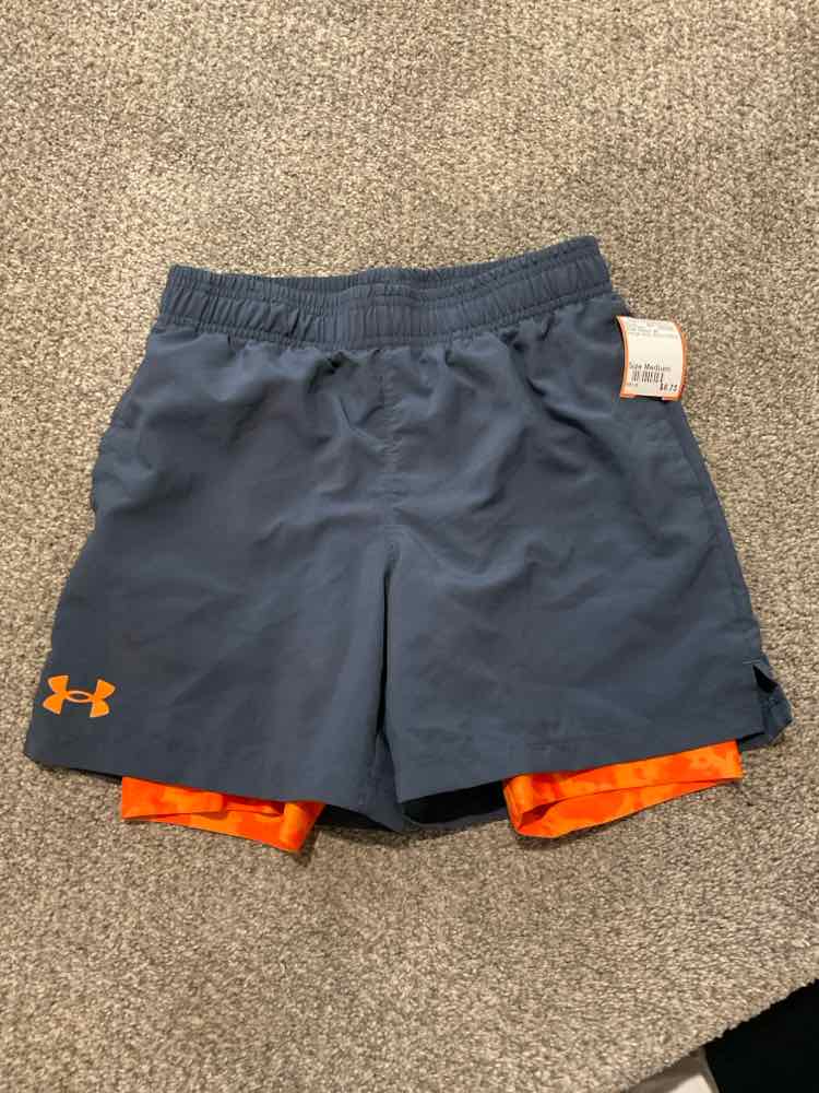 Under Armour (B) Orange Gray Youth Size Medium Boy's ShortAthletic