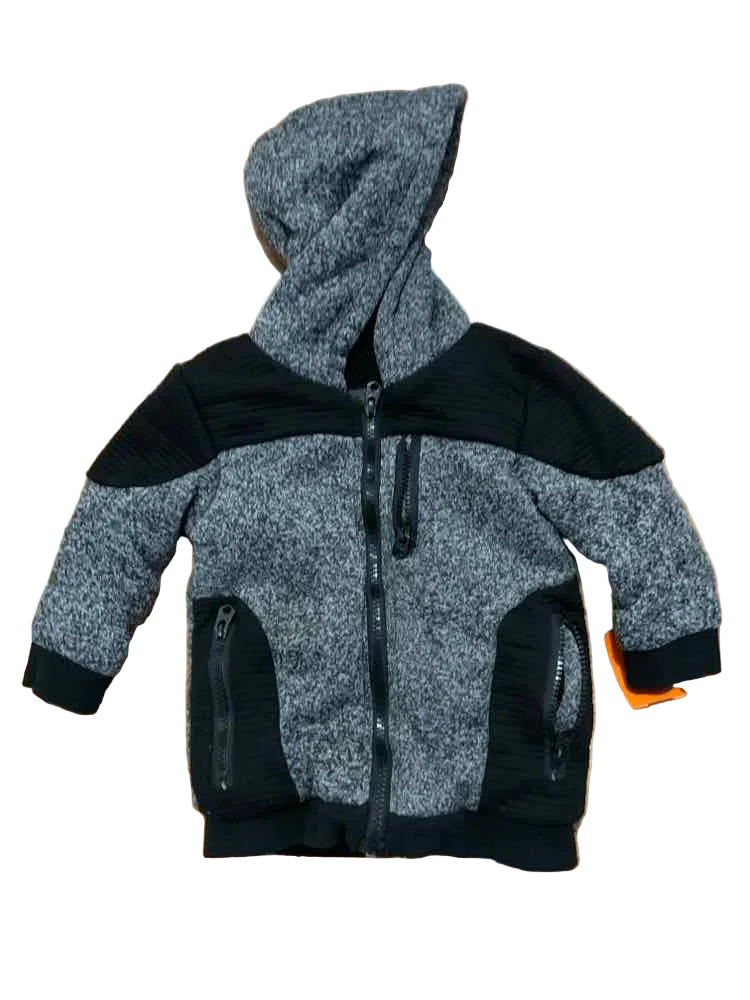 E Brand Black Gray Toddler Size 4T Boy's Jacket Fleece