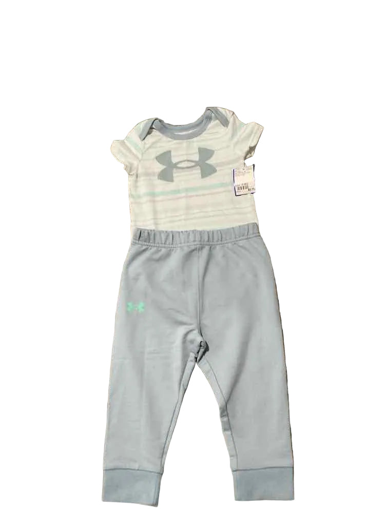 Under Armour (B) White Blue Infant Size 18 MO Boy's 2PC Casual