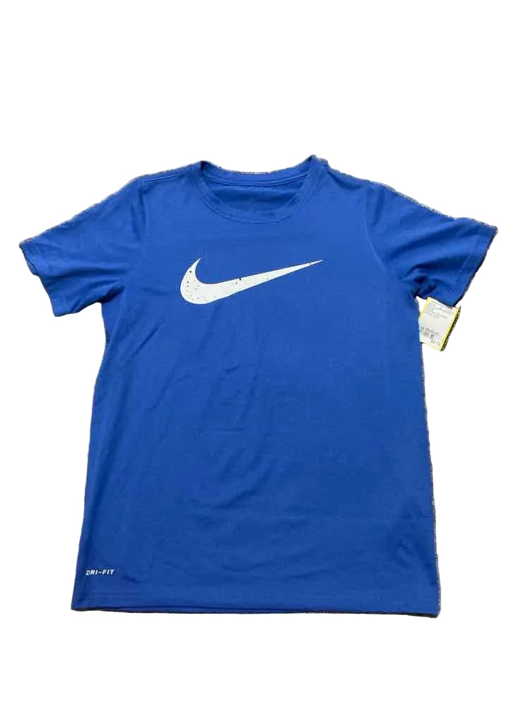 Nike (B) White Blue Youth Size Medium Boy's AthleticTopSS