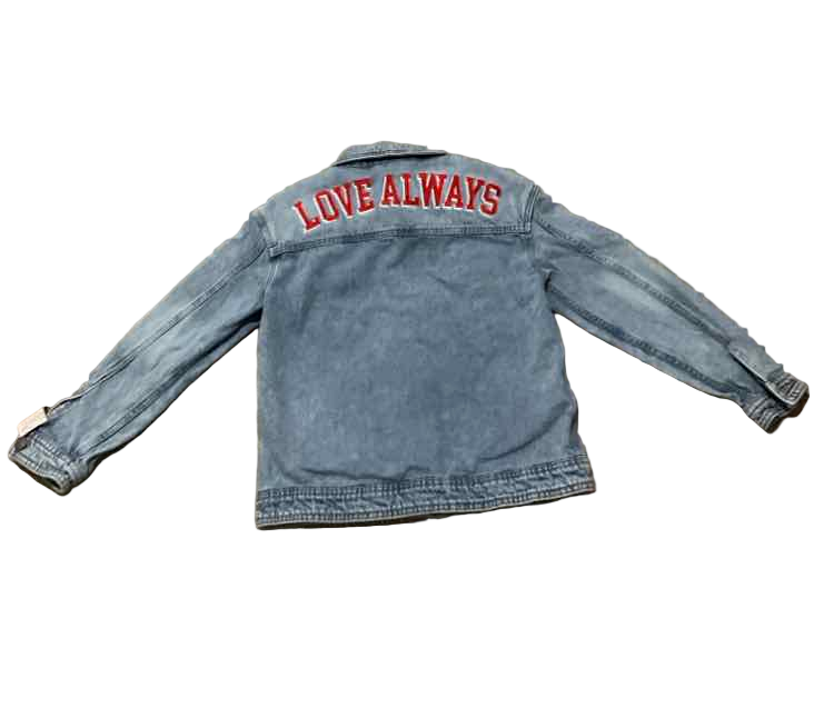 Cat and Jack (D) Blue Red Youth Size 10-12 Girl's Jacket Denim