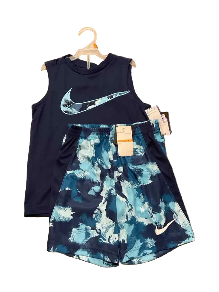 Nike (B) Blue Youth Size 7 Boy's 2PCAthleticShortSuit
