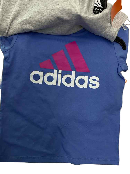 Adidas (B) Blue Pink Toddler Size 2 Girl's 3PCCasual