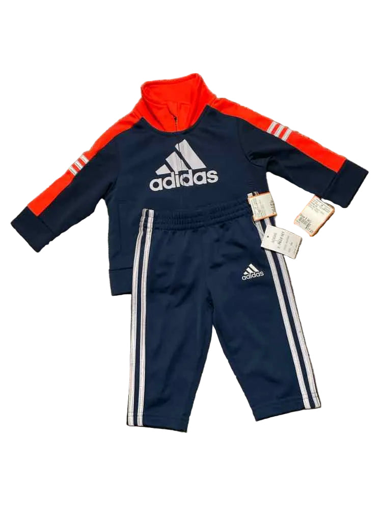 Adidas (B) Blue Red Infant Size 6 MO Boy's 2PC Athletic Pant Suit