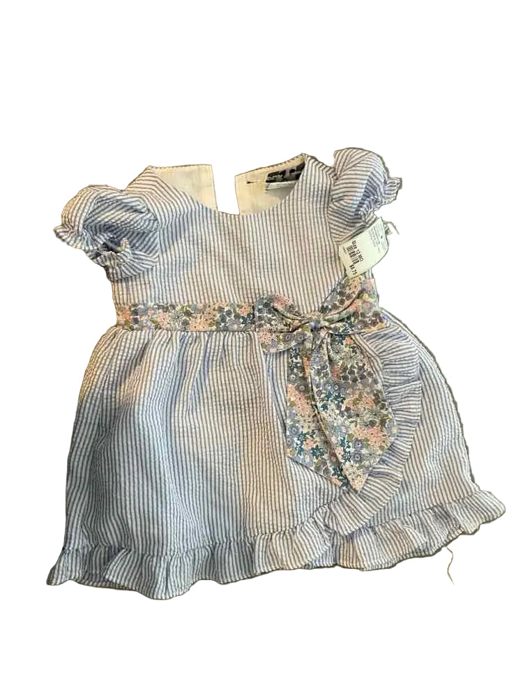 Rare Editions (B) White Blue Infant Size 12 MO Girl's CasualDress