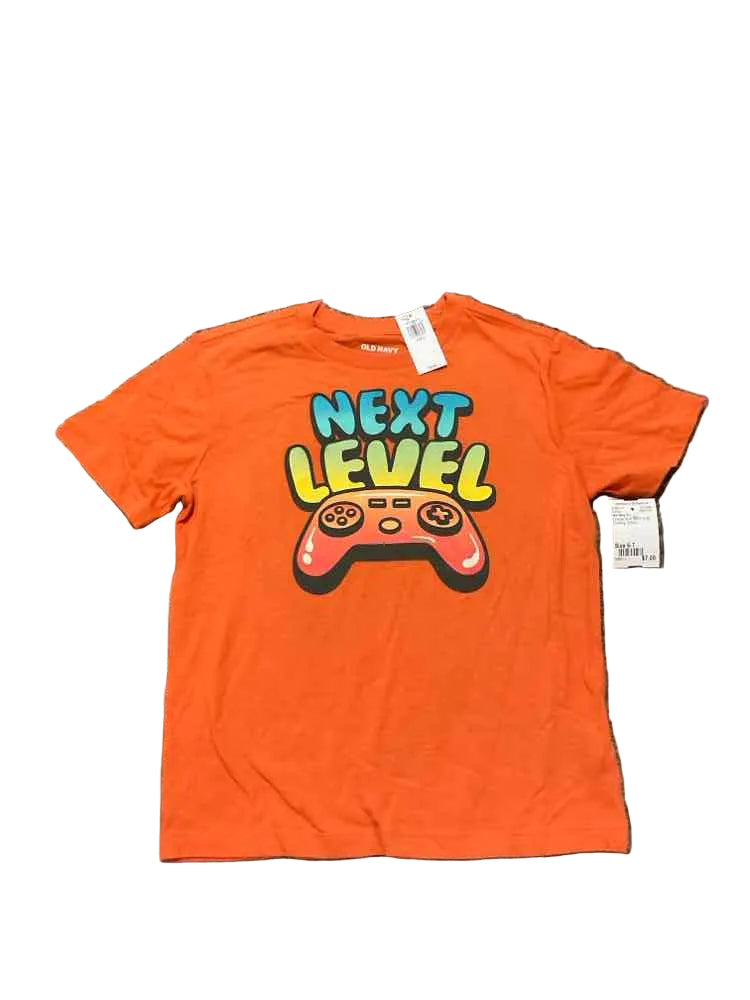Old Navy (C) Orange Blue Youth Size 6-7 Boy's SSTop