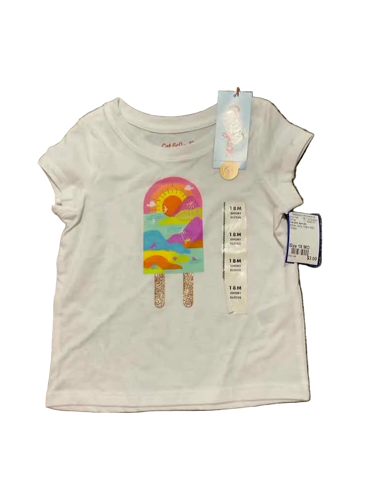 Cat and Jack (D) White Infant Size 18 MO Girl's SSTop