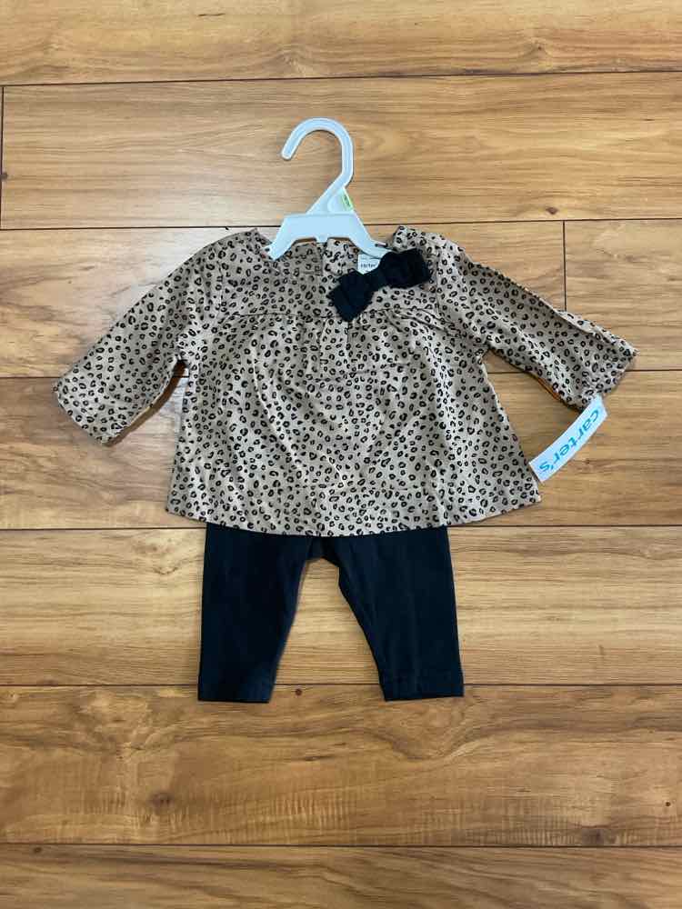 Carters (C) Animal Print Infant Size 3 MO Girl's 2PC Casual