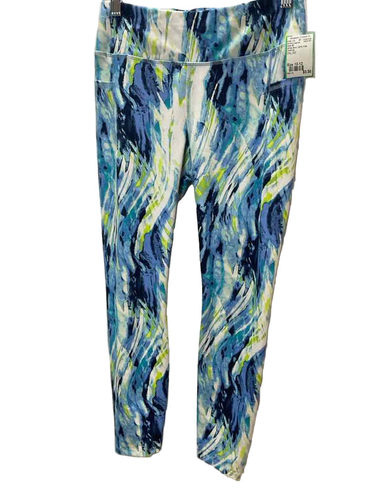 Avia (E) White Blue Youth Size 10-12 AthleticLeggings